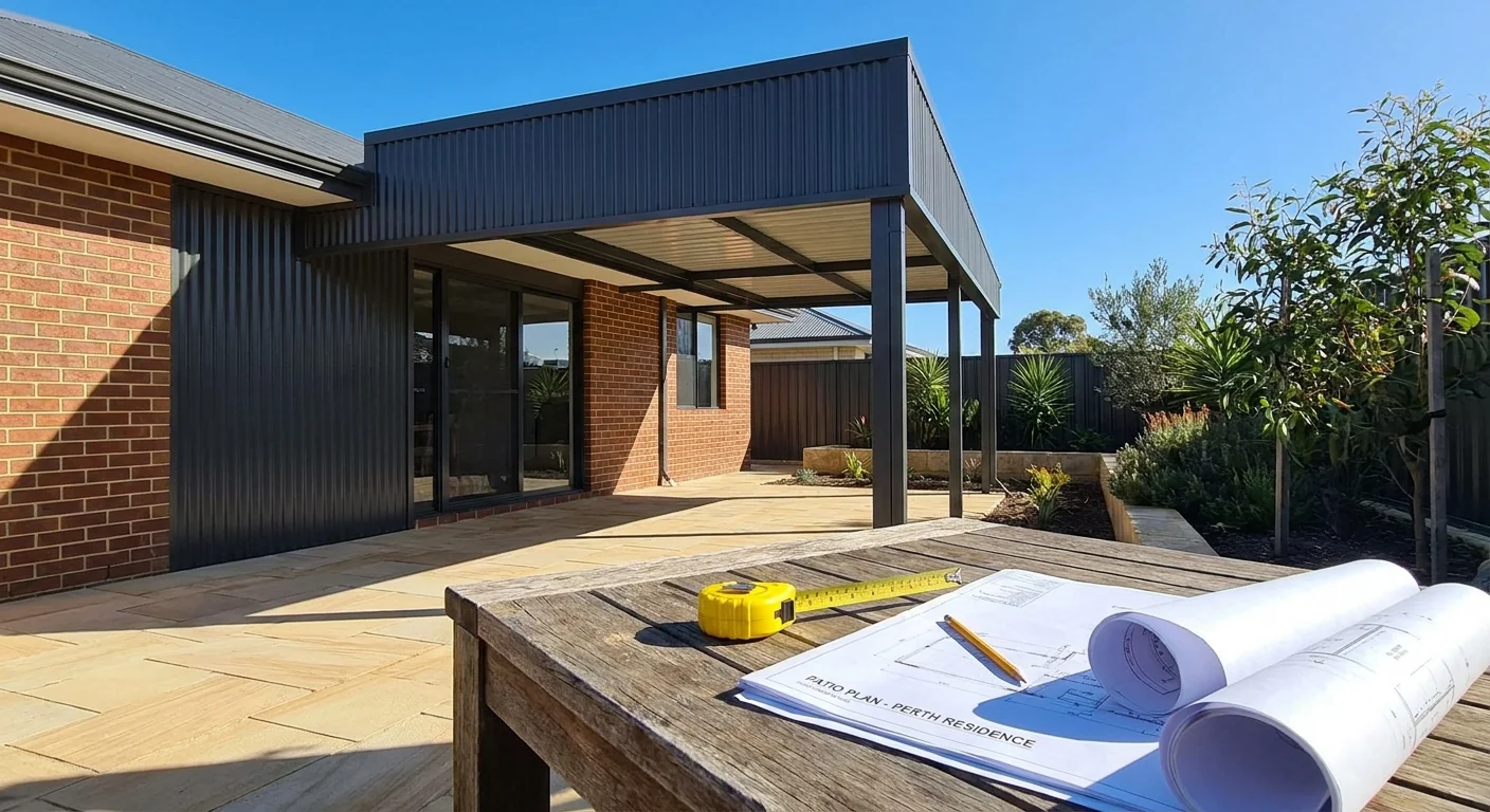 A newly built Colorbond patio on a Perth home