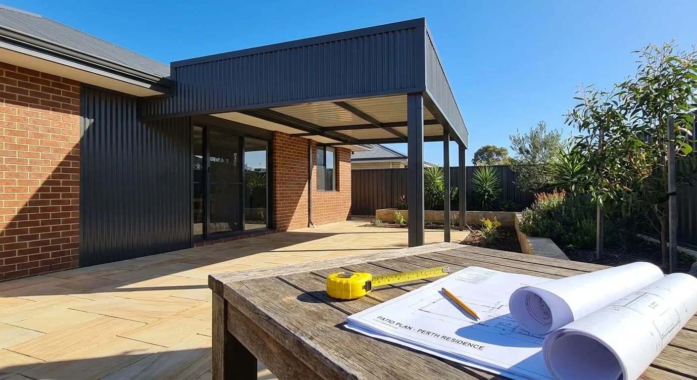 A newly built Colorbond patio on a Perth home