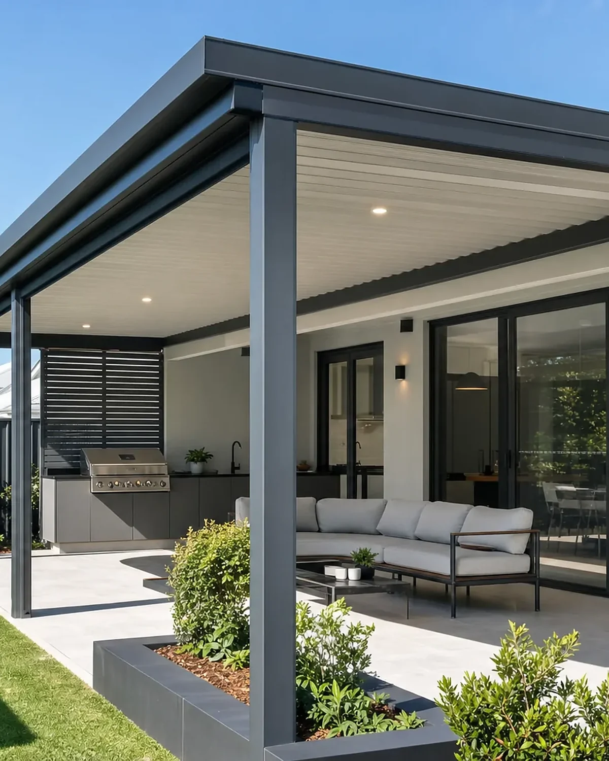 Modern Colorbond flat roof patio attached to a Joondalup home